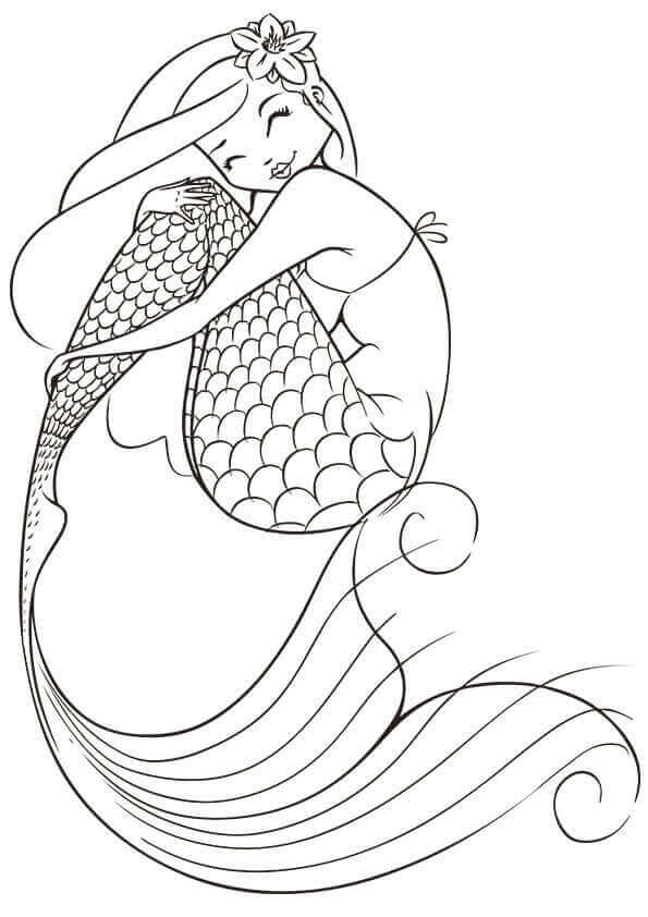 mermaid coloring page printable adult coloring page fantasy coloring ...