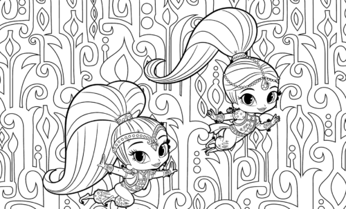 A Detailed Shimmer And Shine Coloring Page Coloring Page