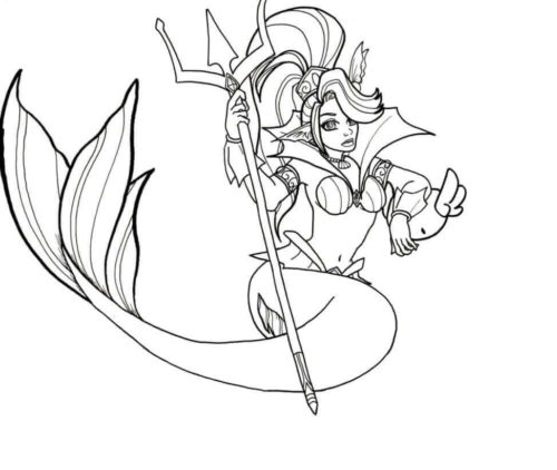 A Terrifying Mermaid Coloring Page
