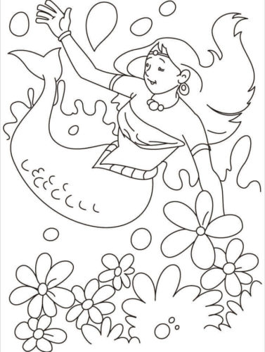 Easy Mermaid Coloring Page