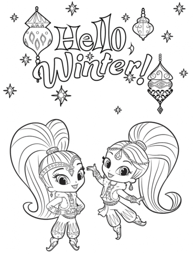 Hello Winter Coloring Page