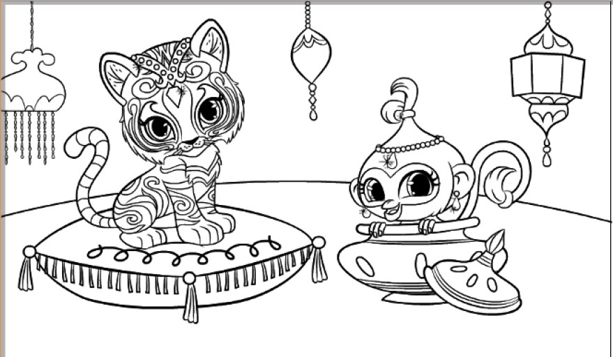 Tala And Nahal Shimmer and Shine Coloring Pages 