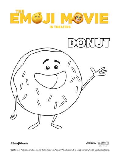 The Emoji Movie Donut Coloring Page