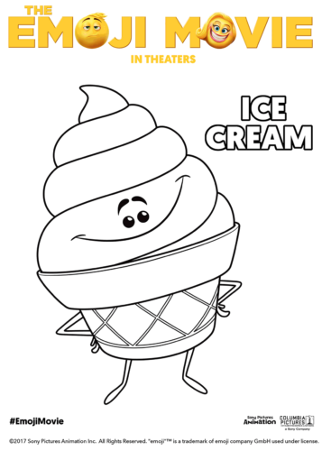 The Emoji Movie Ice Cream Coloring Page