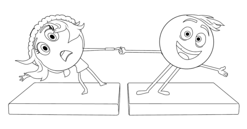 the emoji movie jailbreak and gene coloring page