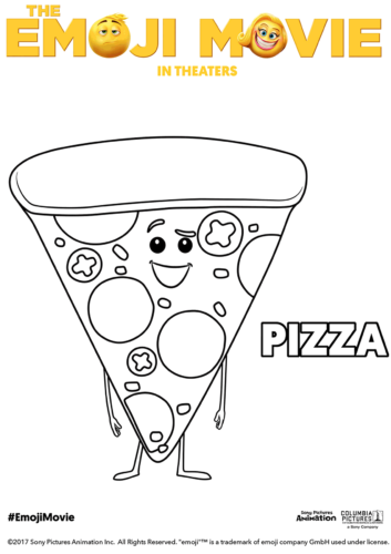 The Emoji Movie Pizza Coloring Page