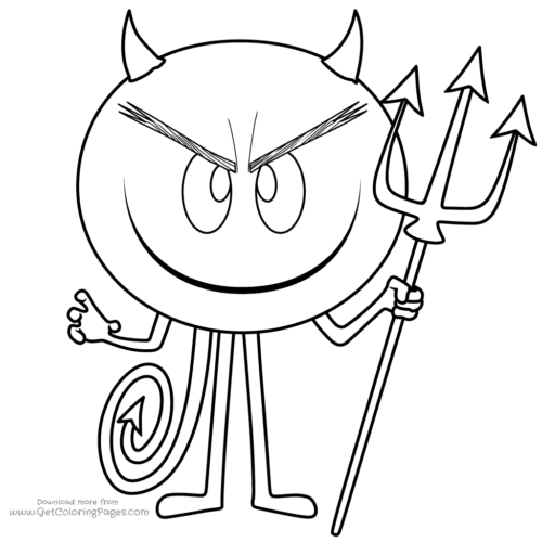 The Emoji Movie Devil Coloring Page
