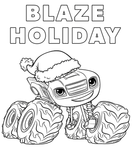 Blaze and the monster machines Christmas coloring page