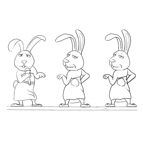 Dancing Bunnies Coloring Page