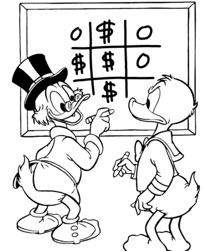 Donald Duck And Uncle Scrooge Coloring Page