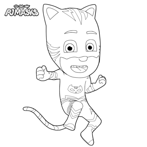Ecstatic Catboy Coloring Page