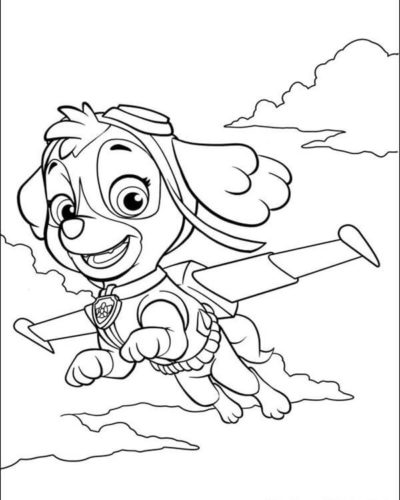 Flying Skye Paw Patrol Coloring Page