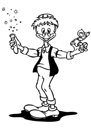 Gyro Experimenting Coloring Page