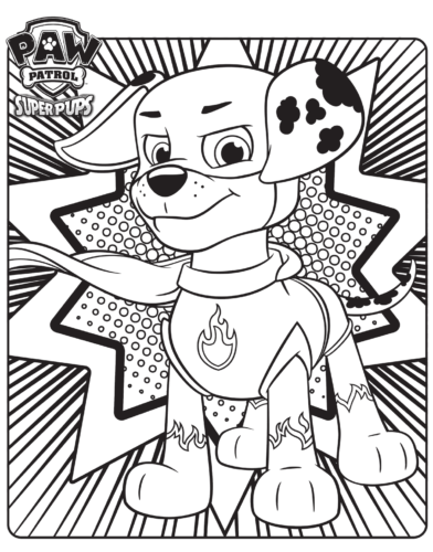 Marshall The Super Pup Paw Patrol Coloring Page