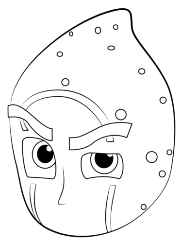 Night Ninja Face Coloring Page