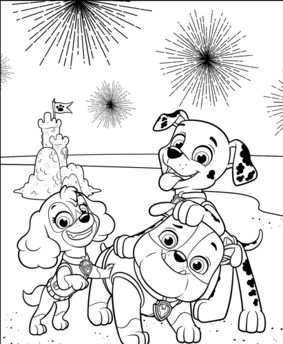 PAW Patrol 4th of July Coloring Page