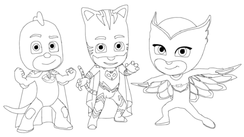 PJ Masks Gang Coloring Page