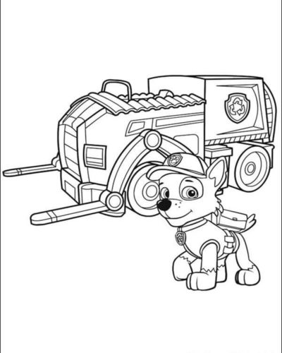 Rocky Posing Paw Patrol Coloring Page