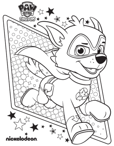 Rocky The Super Pup Paw Patrol Coloring Page