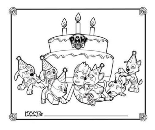 Ryder's Birthday Paw Patrol Coloring Page