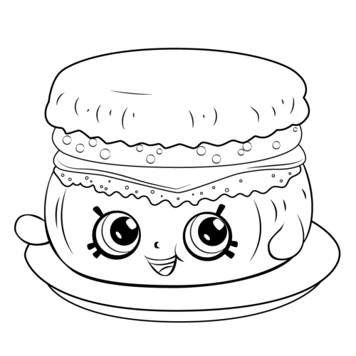 Shopkins Season 6 Barbie Breakfast Muffin Coloring Page