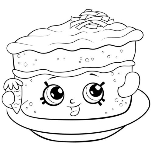 Shopkins Season 6 Carrot Cake Coloring Page