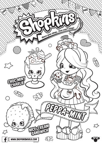 Shopkins Season 6 Chef Club Peppa Mint Shoppie Coloring Page