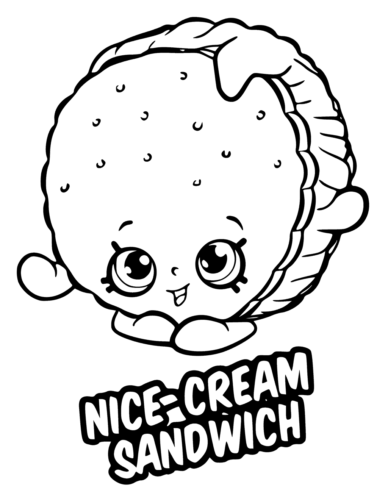 Shopkins Season 6 Nice-Cream Sandwich Coloring Page
