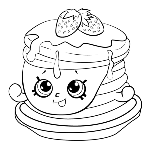 Shopkins Season 6 Ultra Rare Strawberry Pancake Coloring Page