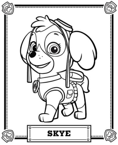 Skye Paw Patrol Coloring Page