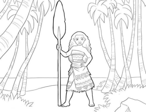 Stealthy Moana Coloring Page