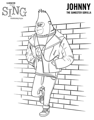 The Gangster Johnny Coloring Page