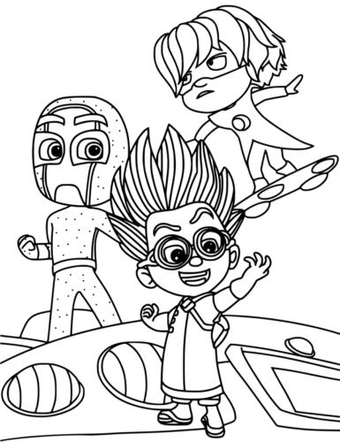The Villains Of PJ Masks Series Coloring Page
