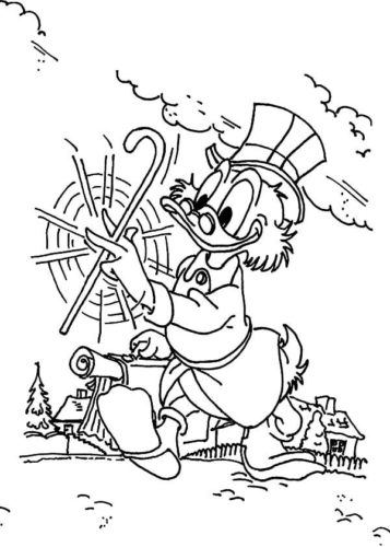 Uncle Scrooge In A Jolly Mood Coloring Page