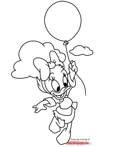 Webby Flying With The Balloon Coloring Page