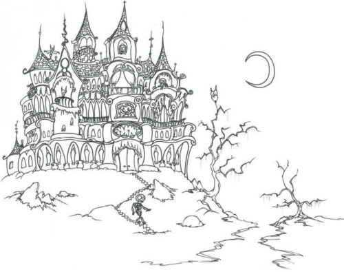 Haunted House Coloring Page