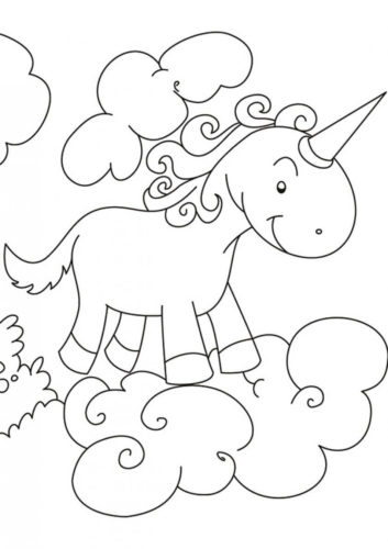European Unicorn coloring page
