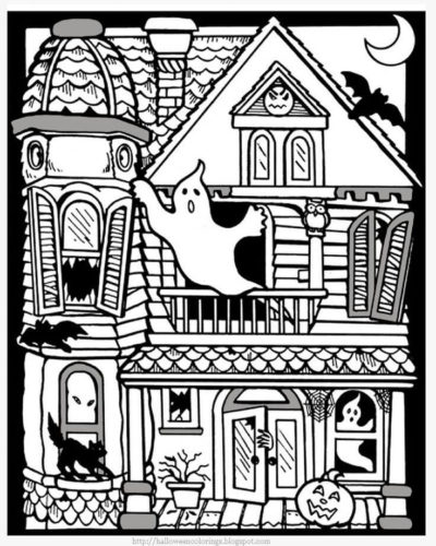 The Ghost House Coloring Page