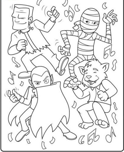 Funny Halloween Coloring Page