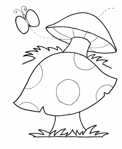 Mushrooms Coloring Page
