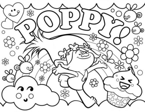 Happy Poppy Coloring Page