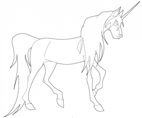 Young Unicorn coloring page
