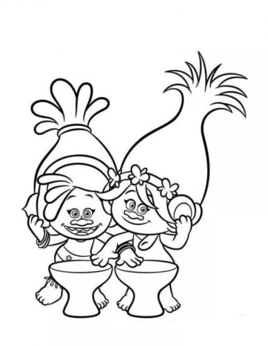 DJ Suki and Poppy Coloring Page