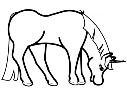 Grazing Unicorn coloring page