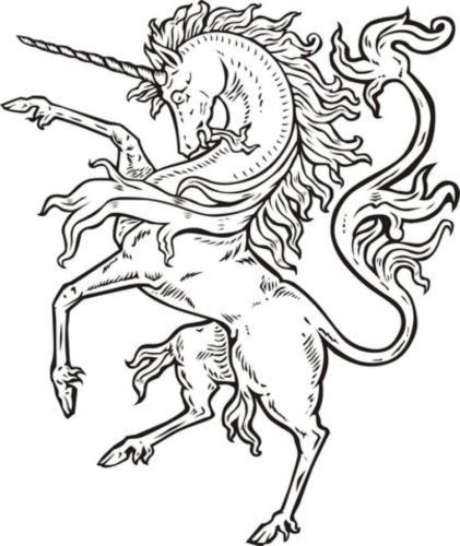 Fiery Unicorn coloring page
