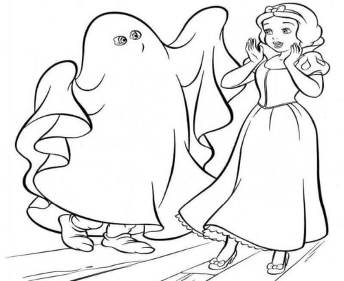 Scaring Snow White Coloring Page