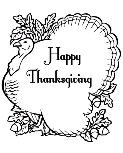 Thanksgiving Greetings Coloring Page