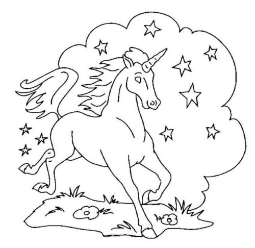 Sparkling Unicorn coloring page