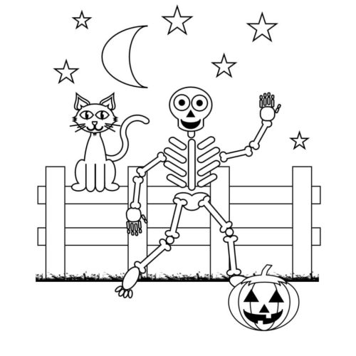 Skeleton Out Of Her Cave Coloring Page