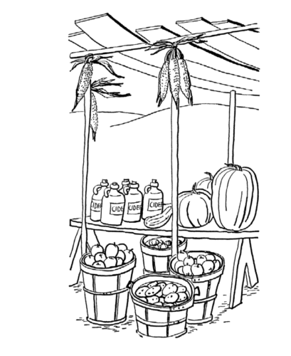 Fall Produce Coloring Page